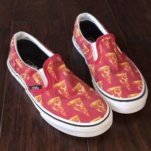 Slip on, pizza print Vans  Great condition size 3